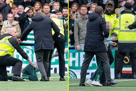 Celtic boss Brendan Rodgers shoves heavy-handed steward and takes care ...