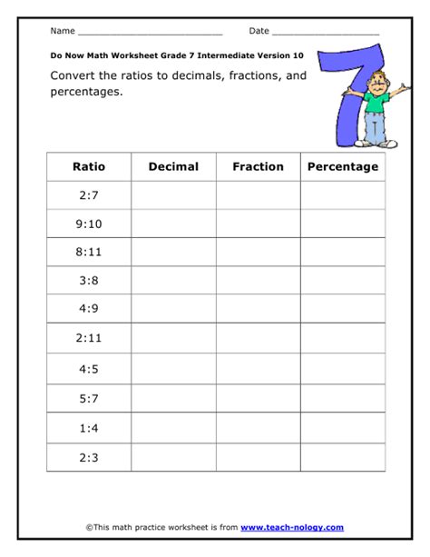 Grade 7 Rate And Ratio Worksheets – Kidsworksheetfun