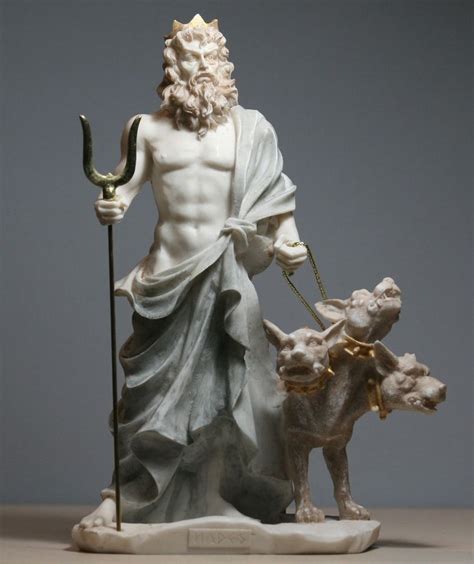 Hades Pluto God of Underworld & Cerberus Alabaster Statue Sculpture 9. ...