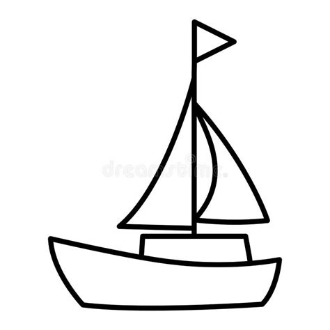 Vector Sail Boat Outline Icon Design Stock Vector - Illustration of sign, sail: 225863822