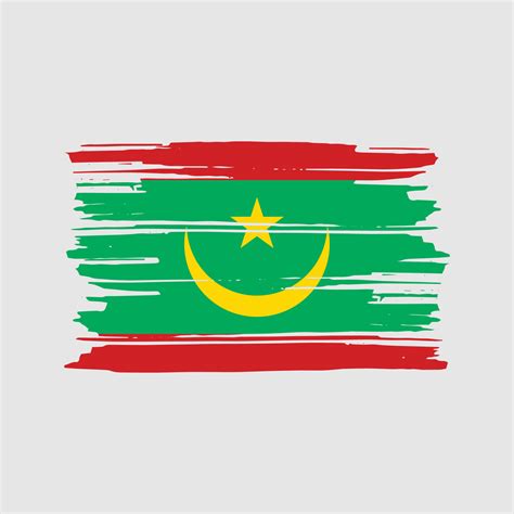 Mauritania Flag Brush Vector. National Flag Design 11429001 Vector Art ...