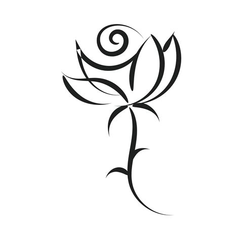 Minimal Flower Line Art Tattoo Design. 16776749 Vector Art at Vecteezy