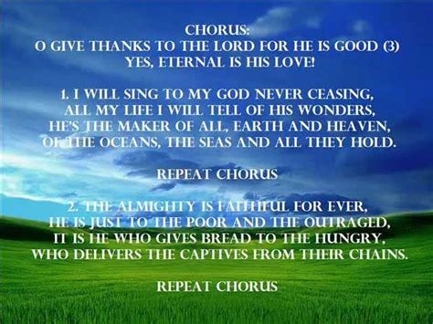 O Give Thanks To The Lord For He Is Good Chords - Chordify