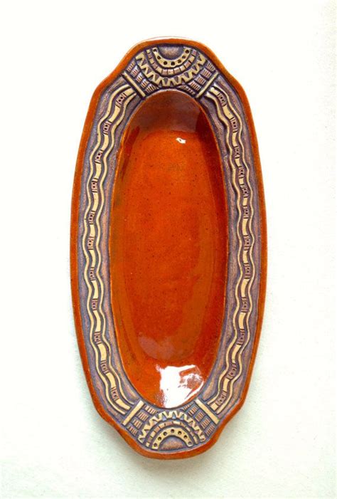 Handmade and Carved Serving Plate Sienna & Brown by KittingerClay Pottery Form, Pottery Tools ...