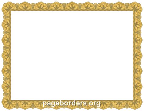 Gold Certificate Border: Clip Art, Page Border, and Vector Graphics