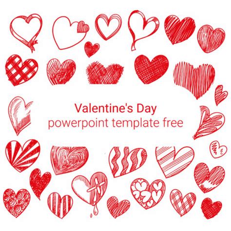 Red Hearts Valentine's Day Powerpoint Template Free – MasterBundles