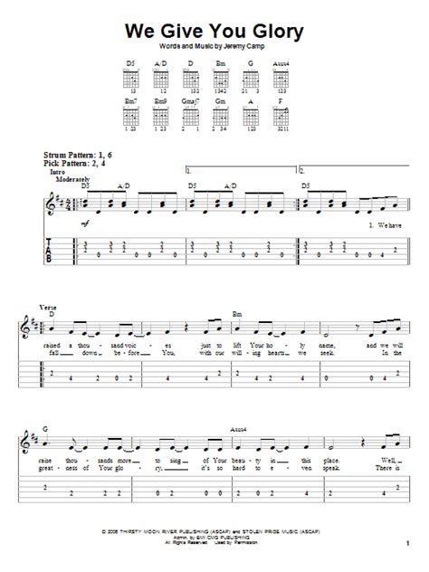 We Give You Glory | Jeremy Camp | Easy Guitar Tab