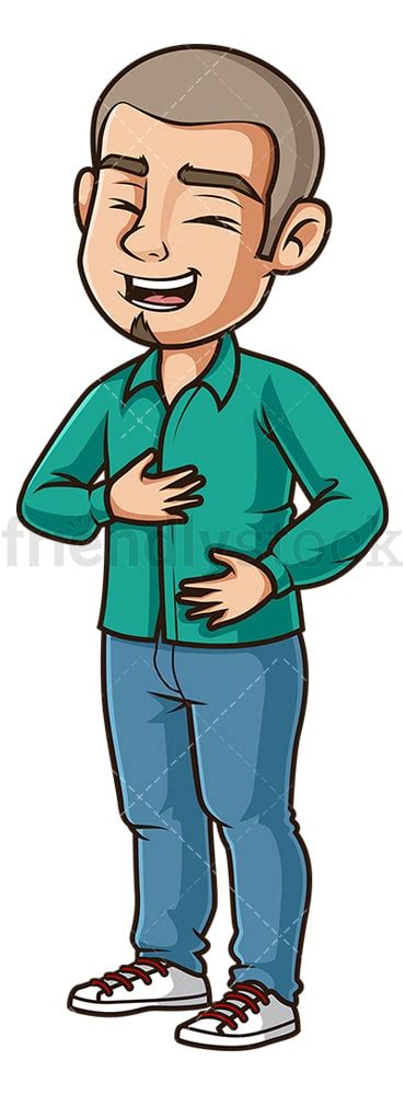 Hispanic Man Laughing Cartoon Clipart Vector - FriendlyStock