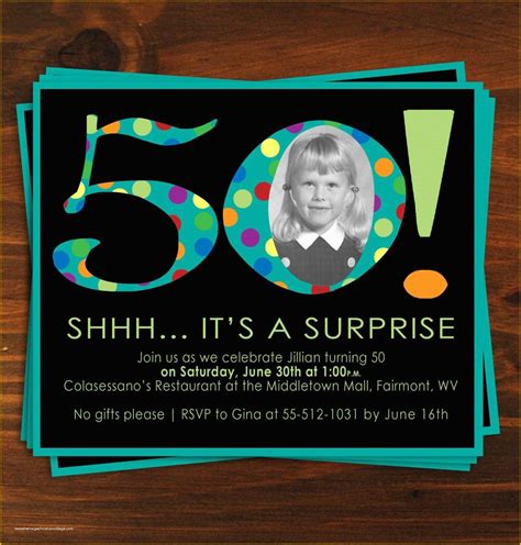 Free Surprise 50th Birthday Party Invitations Templates Of Black and ...