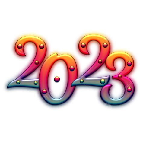Colorful Glowing 2023 Numbers Beautiful Text Effect Psd Transparent Clipart, Numbers Clipart ...