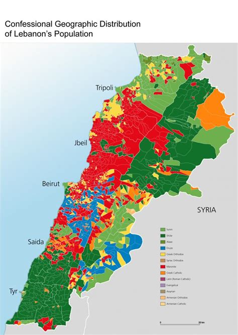 Map of distribution of religions in lebanon by municipalities : r/MapPorn