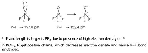 37. PF bond length in PF3 and POF3?