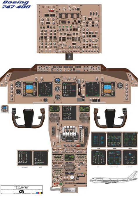 Boeing 747-400 Cockpit Poster - Printed