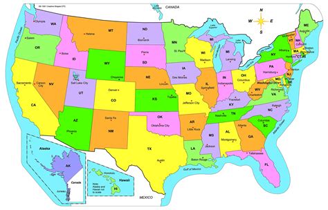 Labeled Maps Of The United States - Elisa Helaine