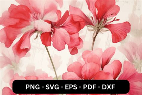 Red Geranium Flower Pattern Graphic by schmuggo designs · Creative Fabrica