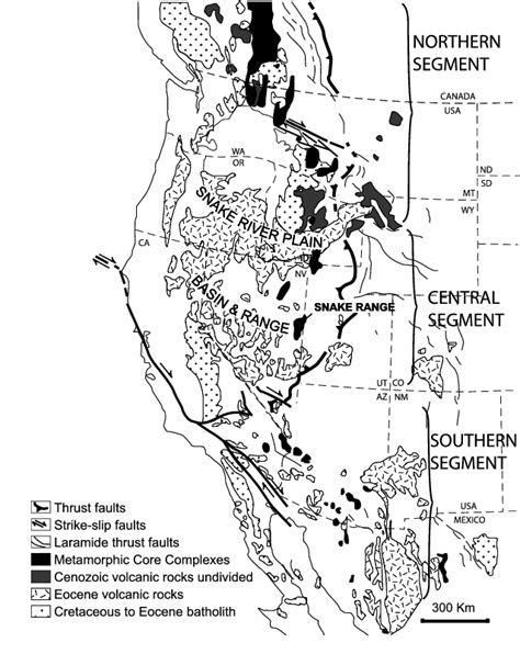 Distribution of Metamorphic Core Complexes in North American Cordillera ...