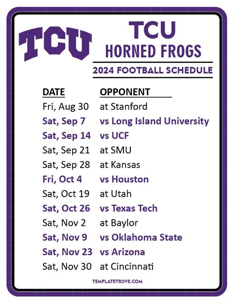 Tcu Football Recruiting 2024 Schedule - Mair Thomasina