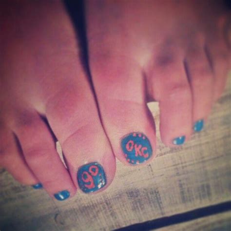 Okc thunder toe nails! Toe Nail Art, Toe Nails, Print Tattoos, Paw Print Tattoo, Okc Thunder ...