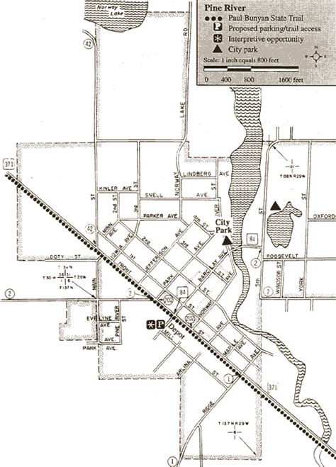 Pine River City Map - Paul Bunyan Trail Maps - MN Bike Trail Maps