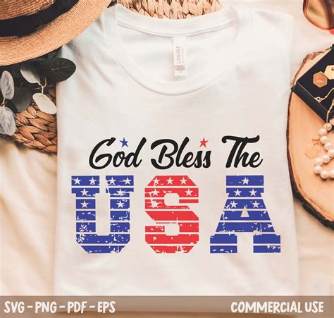 God Bless the Usa Svg Usa Svg 4th of July Svg Red White | Etsy