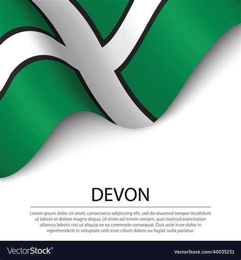 Waving flag of devon is a county of england Vector Image