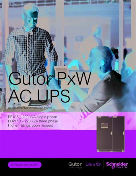 Gutor PxW AC UPS - f.hubspotusercontent40.net · Nominal UPS Inverter rating kVA at PF 1.0 ...
