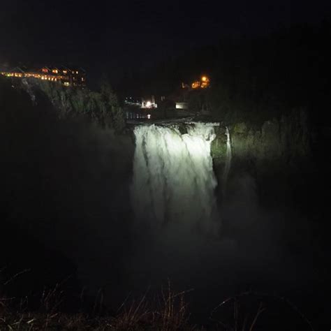 Snoqualmie Falls at night - In Brief