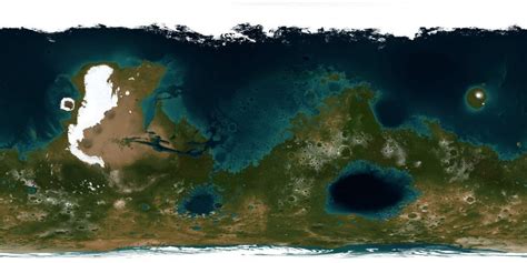 Hypothetical map of a Terraformed Mars [1024 x 512] : MapPorn