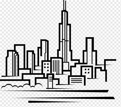 Dibujo del horizonte de chicago, ciudad, lápiz, texto, ciudad png | PNGWing