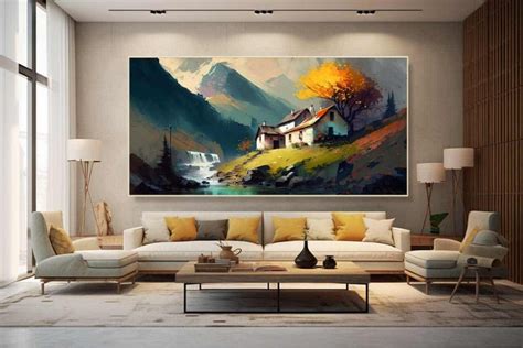 acrylic mountain landscape painting on canvas