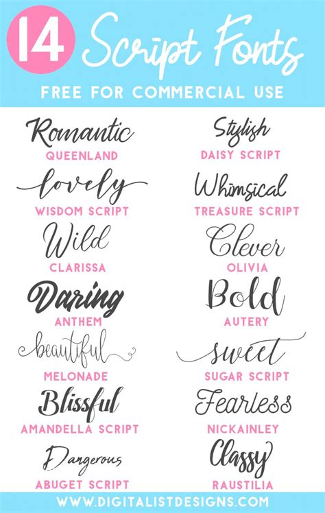 Free Script Fonts for Cricut and DIY Projects