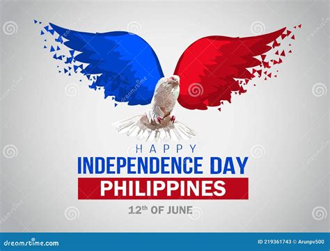 Happy Independence Day Philippines. Flying Dove with Philippine Flag ...