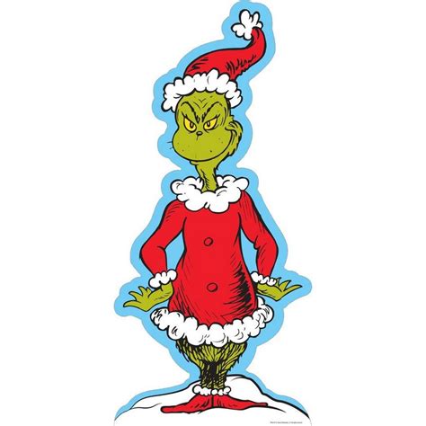 Traditional Grinch Cardboard Cutout, 3ft | Party City