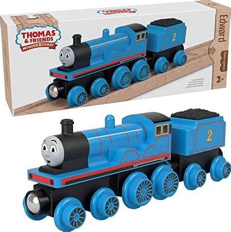 Thomas & Friends Fisher-Price Wooden Railway Edward Engine and Coal Car ...