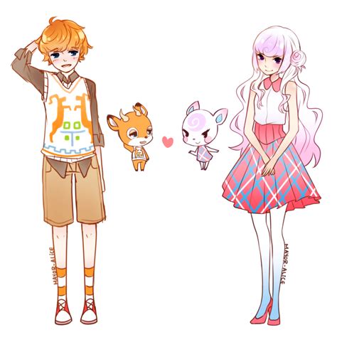 Anime Human Versions of Beau and Diana from Animal Crossing