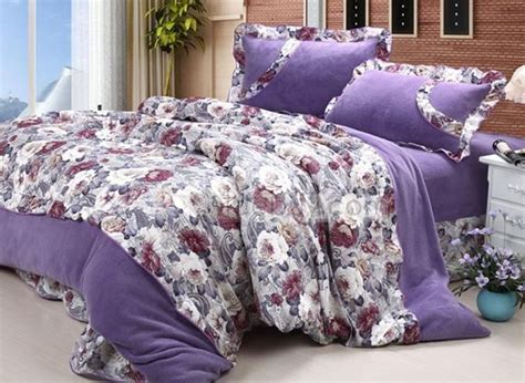 Purple Floral Comforter Bed Set | Online dress shopping, Print ...