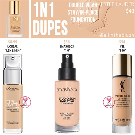 Estee Lauder 1N1 Double Wear Stay-in-Place Foundation Dupes - All In ...