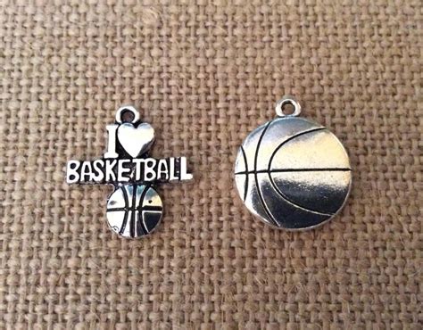 Basketball Charms Sports Charms Silvertone for Bracelet - Etsy