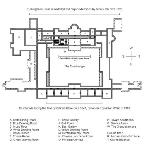 Plan of Buckingham palace - Buckingham Palace - Wikipedia | Buckingham palace floor plan, Castle ...