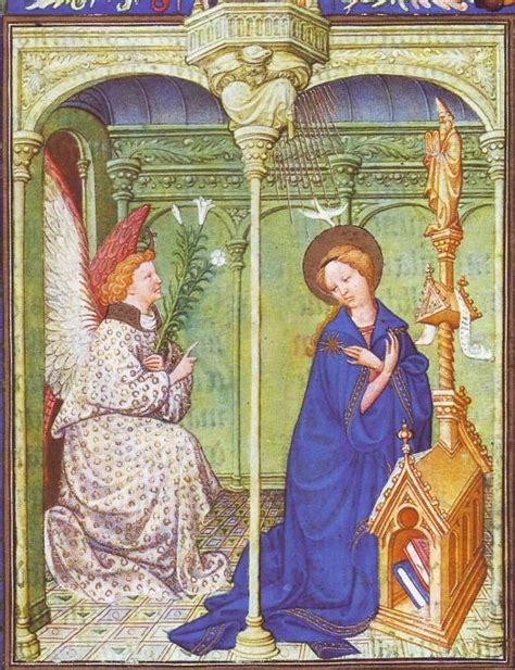 MARY & THE ANGEL GABRIEL - DUC DE BERRY PAINTING