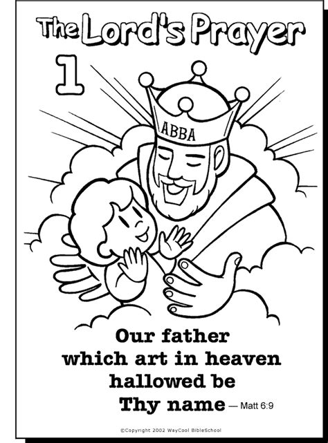 The Lord's Prayer (1) | Sunday school coloring pages, Our father prayer, School prayer