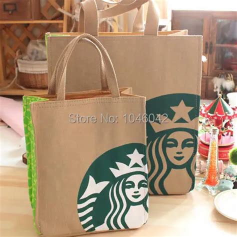 STARBUCKS logo Casual canvas Lunch bag high quality Fashion handbag Large&Small shoulder bag-in ...