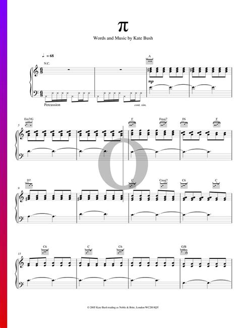 Pi (Kate Bush) Piano Sheet Music - OKTAV