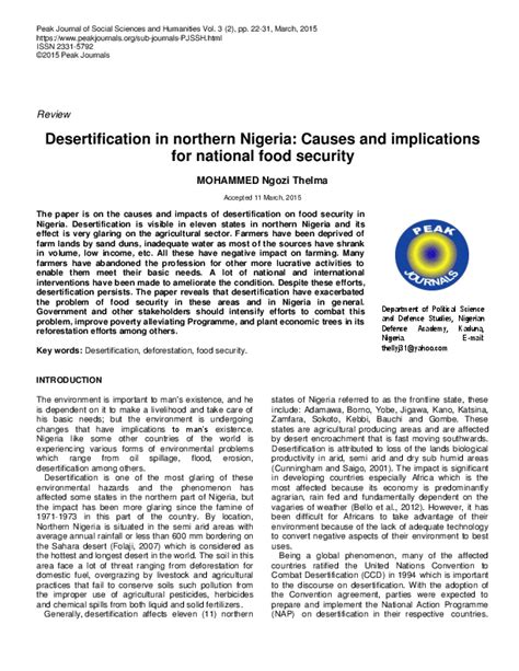 (PDF) Desertification in northern Nigeria: Causes and implications for ...