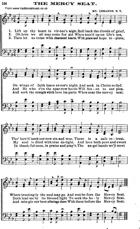 Shaker Music, Song: the mercy seat - sheet music and PDF