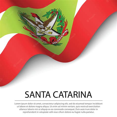 Premium Vector | Waving flag of santa catarina is a state of brazil on ...