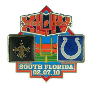 2010 Super Bowl XLIV Dueling Logo Pin - New Orleans Saints vs ...