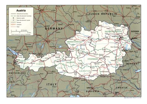 Österreich Karte - Osterreich Karte Landkarte Osterreich Bundesstaaten Hauptstadte Und Ihre ...