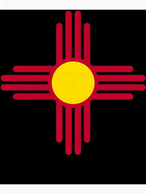 "New Mexico Flag Red Zia Sun Symbol" Poster for Sale by SadiseMeme | Redbubble