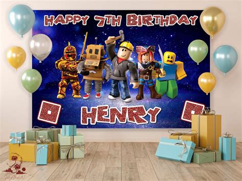 Birthday Backdrop Roblox Theme, Roblox Boy Birthday Backdrop, Roblox ...